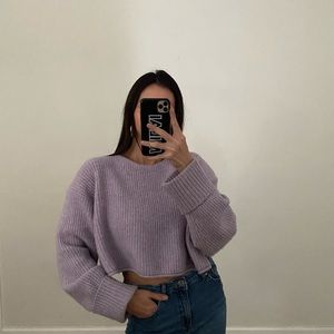 ASOS purple crop sweater